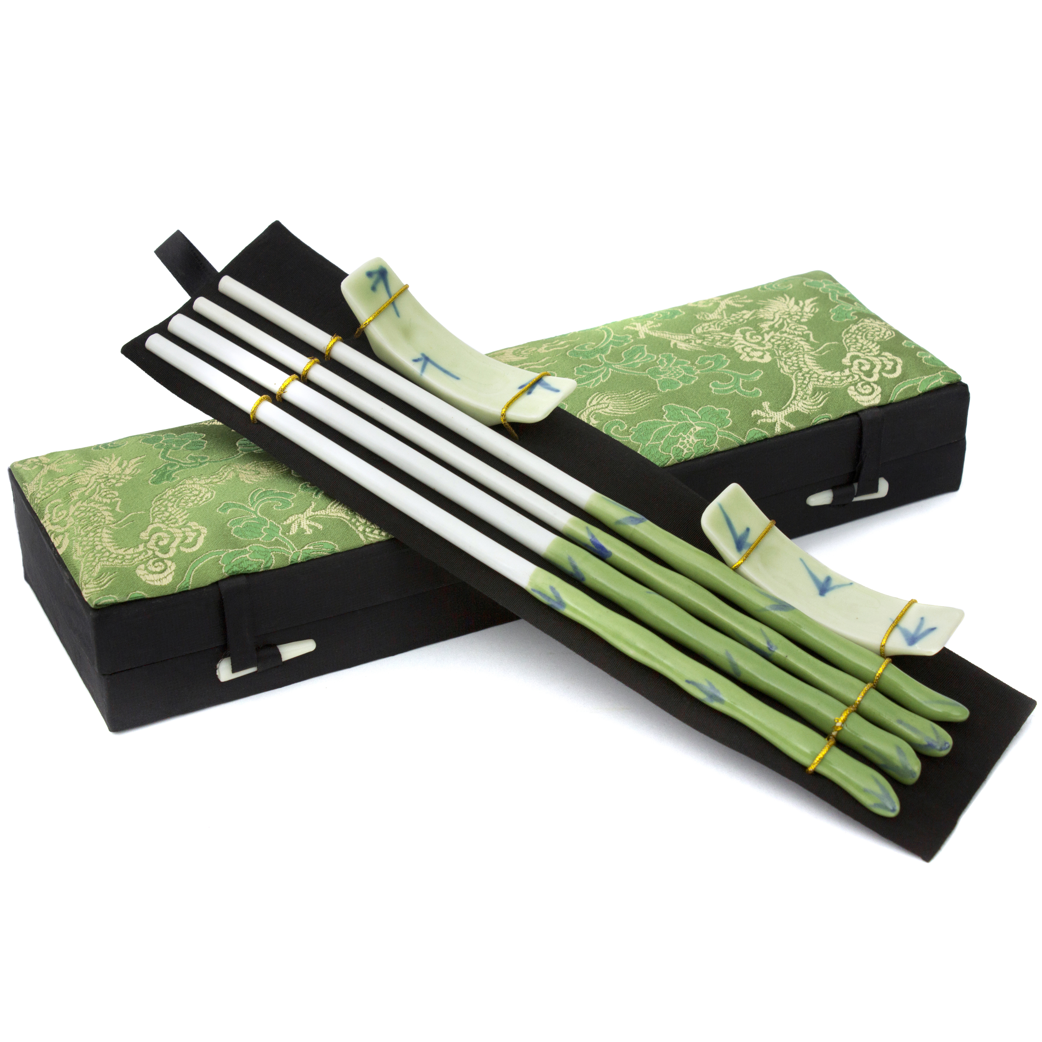 Green Bamboo Porcelain Chopsticks Set eBay