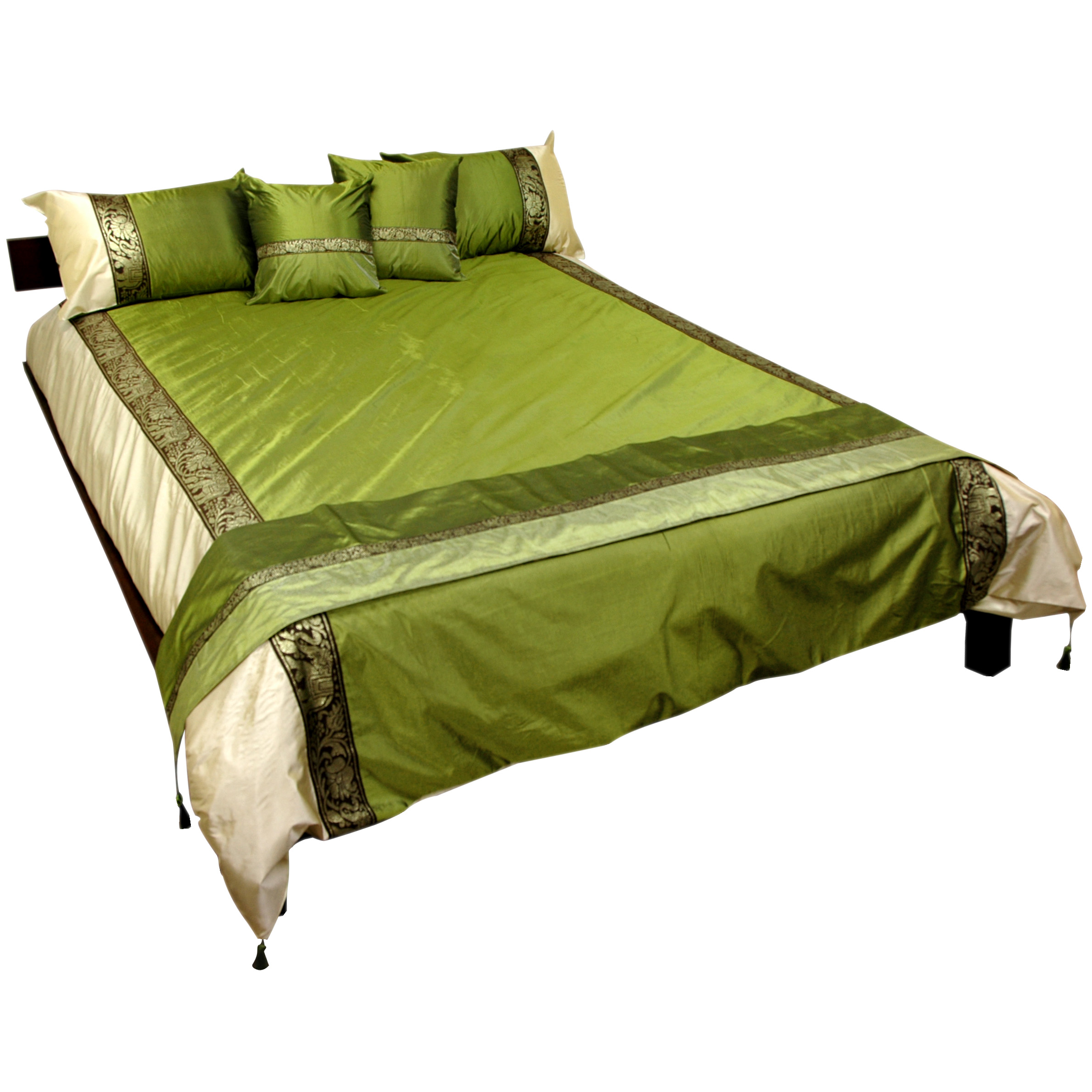 Thai Silk Elephant Duvet Set Jade eBay