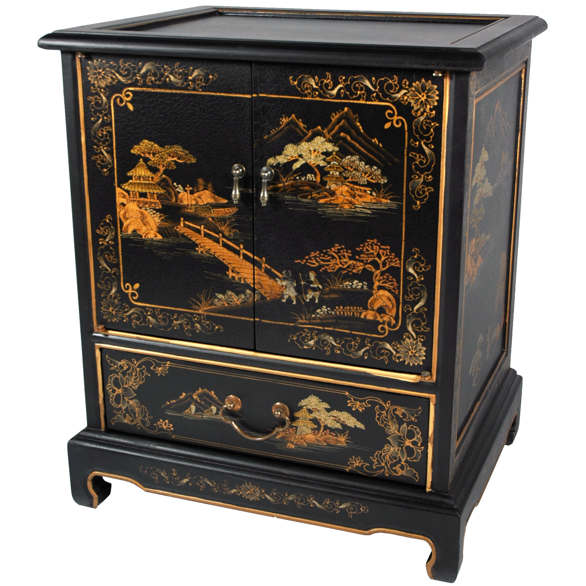 HandPainted Japanese End Table eBay