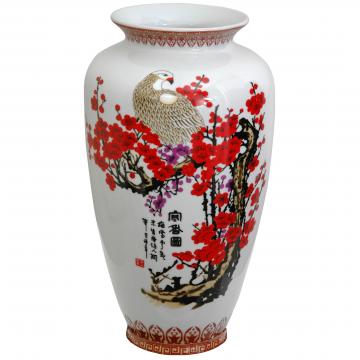 14" Cherry Blossom Porcelain Tung Chi Vase