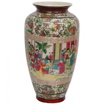 14" Rose Medallion Porcelain Tung Chi Vase