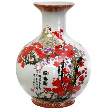 12" Cherry Blossom Porcelain Vase