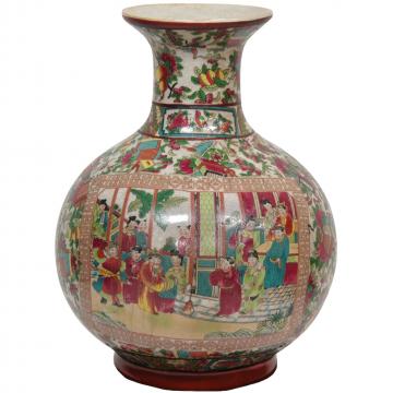 12" Rose Medallion Porcelain Vase