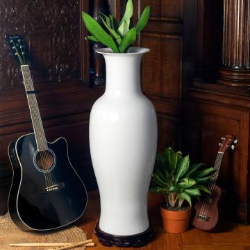 Large 36" Tall White Porcelain Vase
