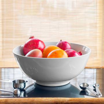 14" White Porcelain Bowl