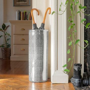 24" Silver Crackle Umbrella Stand