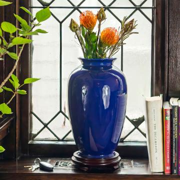 14" Navy Blue Tung Chi Vase