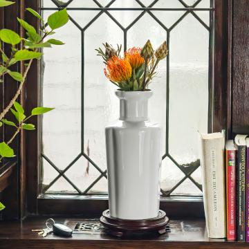 12" White Porcelain Vase
