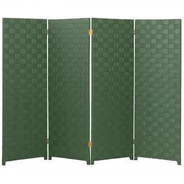 4 ft. Short Woven Fiber Outdoor All Weather Folding Screen