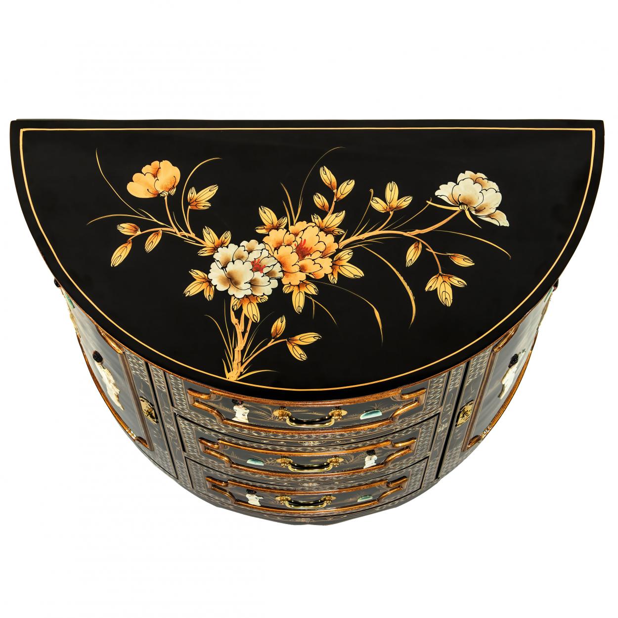 Buy Black Lacquer Half-Moon Cabinet - Royal Ladies Online