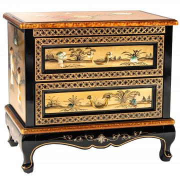 Gold Lacquer Two-Drawer Chest - Royal Ladies