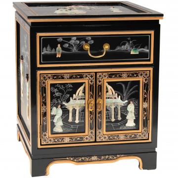Black Lacquer End Table - Royal Ladies