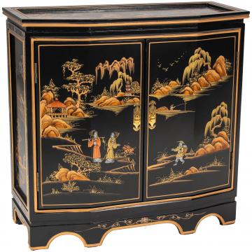 Black Lacquer Slant Sideboard - Landscape