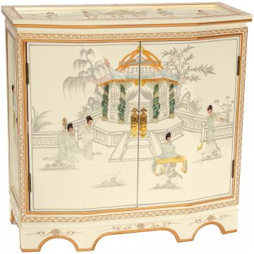 Ivory Lacquer Slant Sideboard - Royal Ladies