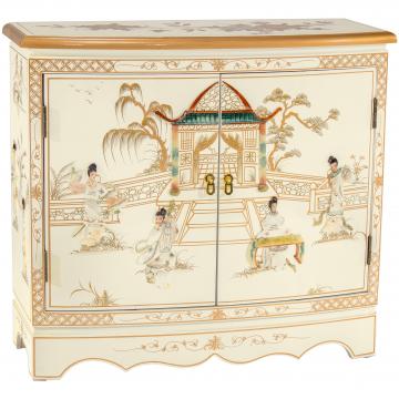 White Lacquer Hall Cabinet - Royal Ladies