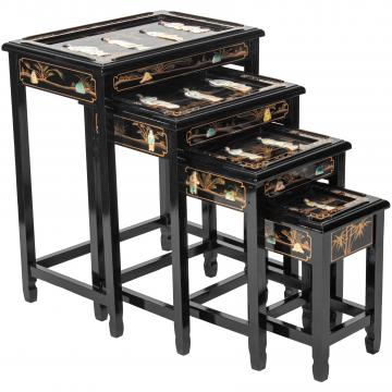 Black Lacquer Nesting Tables - Royal Ladies