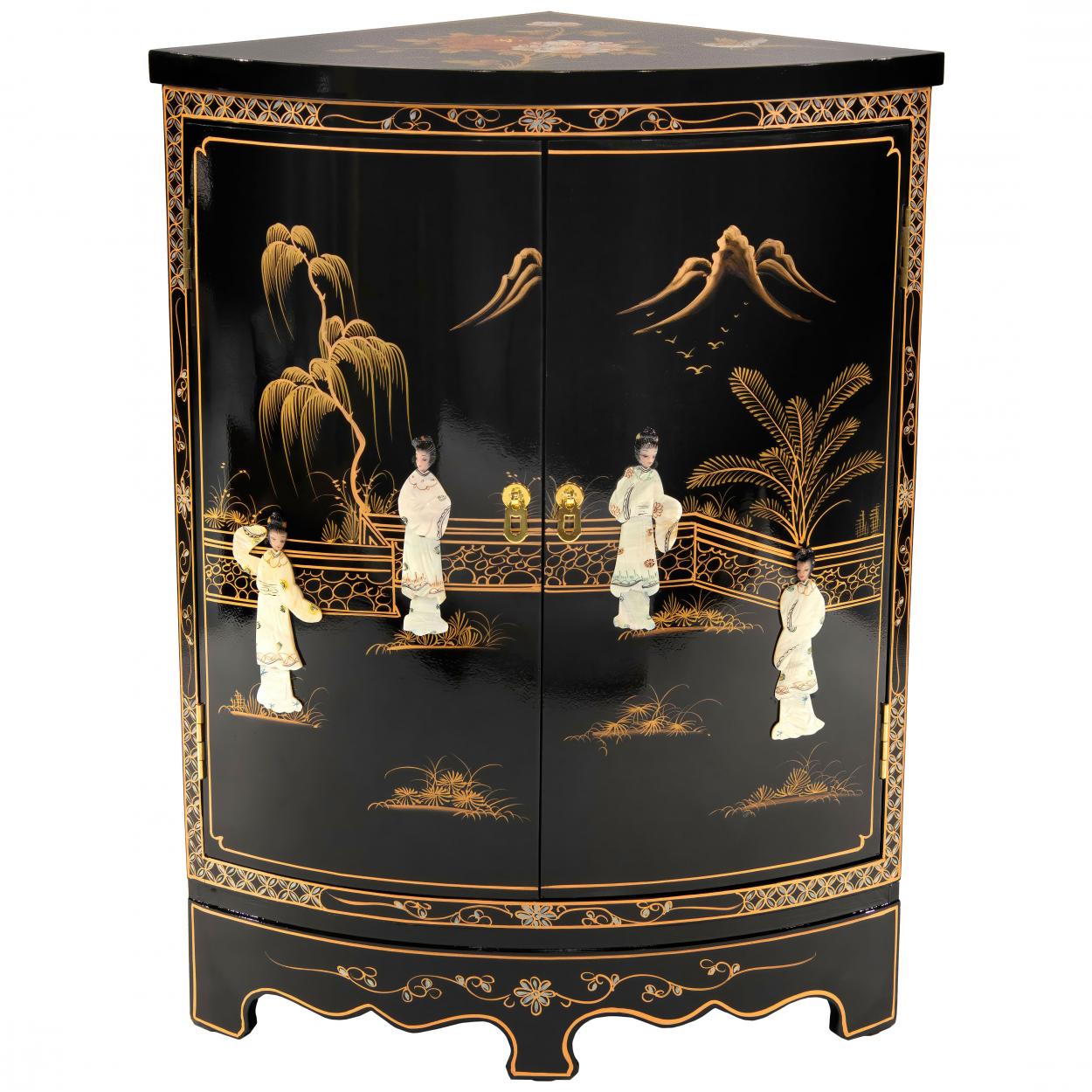 Chinese Black Lacquer Sideboard - 18th Century Chinese Black Lacquer Sideboard - 18th Century