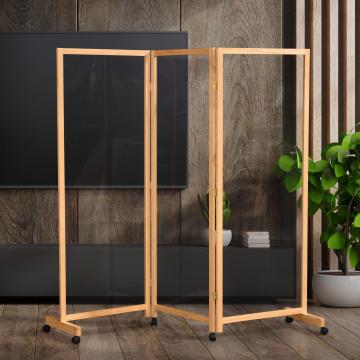 5.75 ft Tall Clear Plastic Partition on Wheels