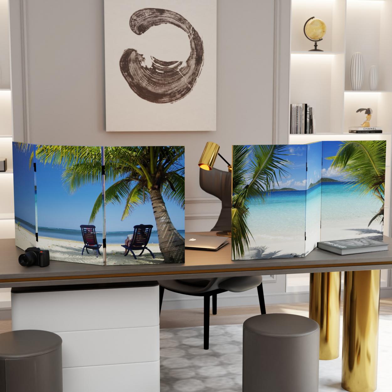 Buy 2 ft. Short Double Sided Beach Canvas Folding Screen Online  (CAN-2BEACH-3P)