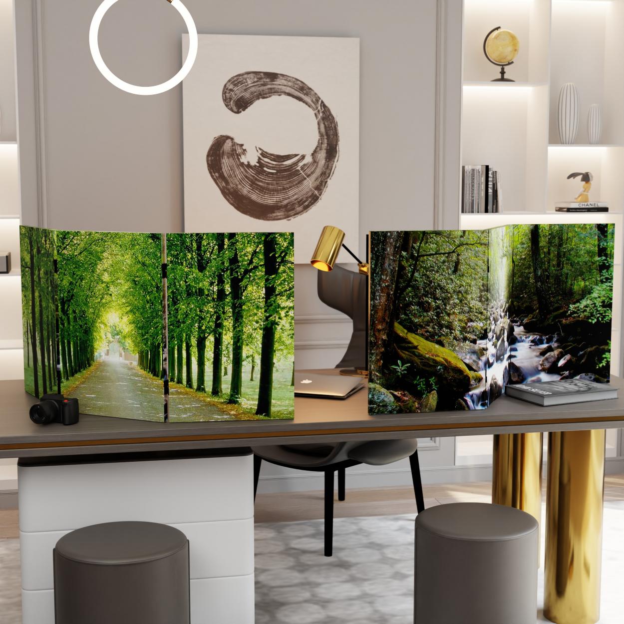 Buy 2 ft. Short Double Sided Path of Life Canvas Folding Screen Online  (CAN-2PATH-3P)
