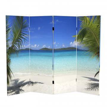 4 ft. Short Double Sided Beach Canvas Folding Screen