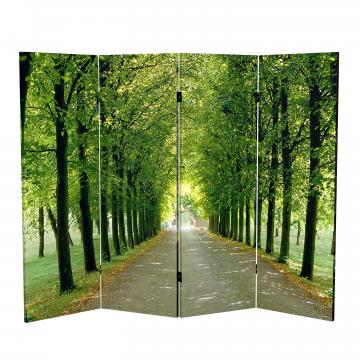 4 ft. Short Double Sided Path of Life Canvas Folding Screen