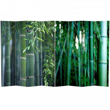 6 ft. Tall Double Sided Bamboo Tree Canvas Room Divider 4 Panel
