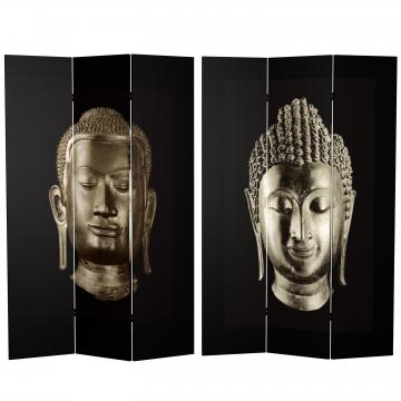 6 ft. Tall Double Sided Buddha Canvas Room Divider