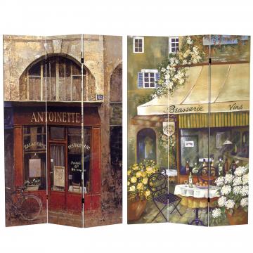 6 ft. Tall Double Sided Brasserie Canvas Room Divider