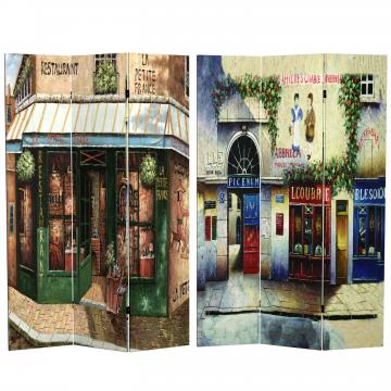 6 ft. Tall Double Sided Parisian Street Room Divider