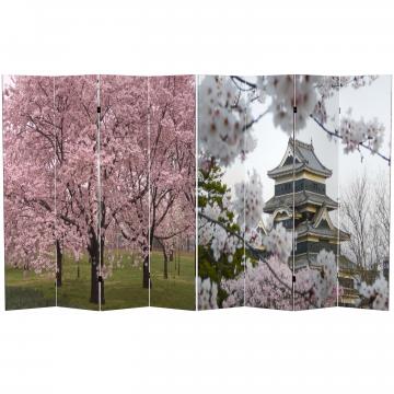 6 ft. Tall Double Sided Cherry Blossoms Room Divider