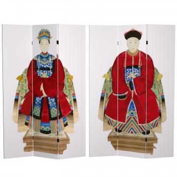 6 ft. Tall Double Sided Chinese Emperor Canvas Room Divider