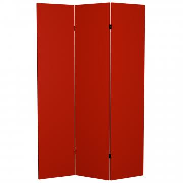 6 ft. Tall Double Sided Antique Red Canvas Room Divider