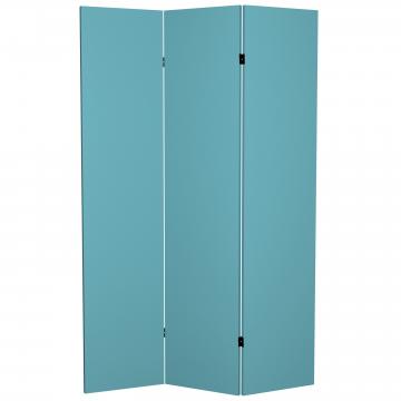 6 ft. Tall Double Sided Teal Canvas Room Divider