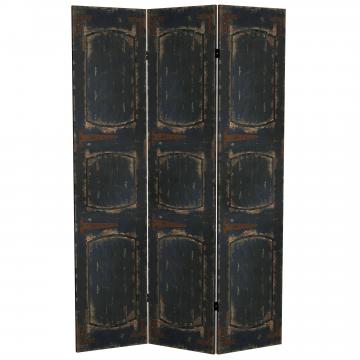 6 ft. Tall Double Sided Black Door Canvas Room Divider