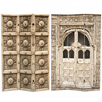 6 ft. Tall Double Sided Stone Doorway Canvas Room Divider
