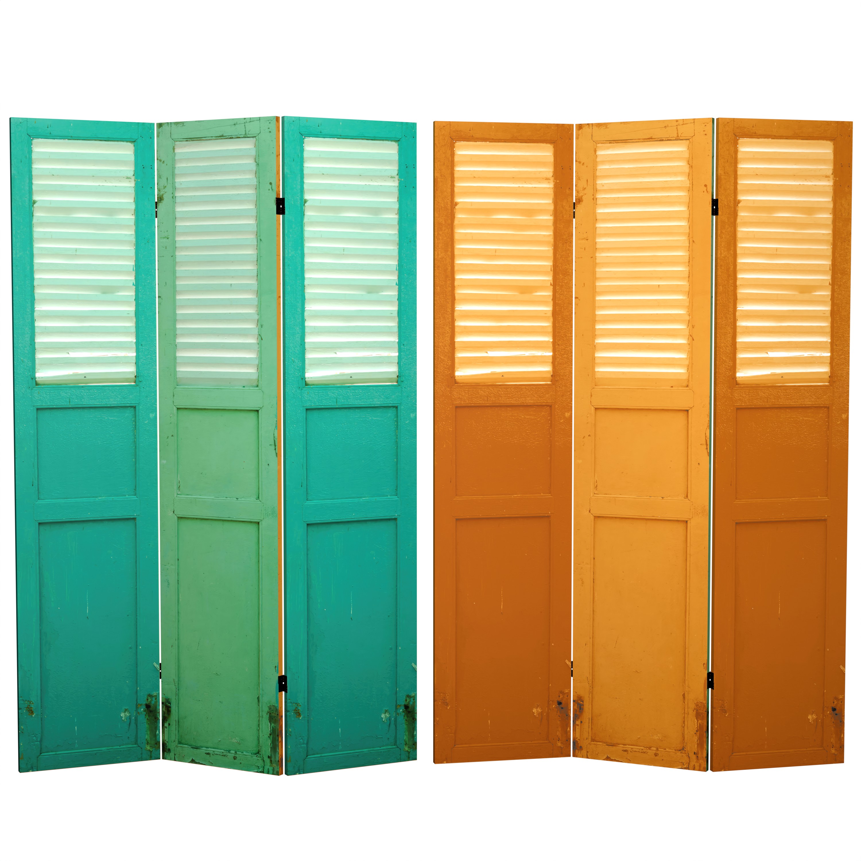 Buy 6 ft. Tall Double Sided Distressed Door Panel Canvas Room Divider