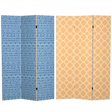 6 ft. Tall Double Sided Mediterranean Patterns Canvas Room Divider