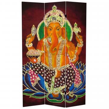 6 ft. Tall Double Sided Ganesh Canvas Room Divider