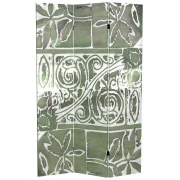 6 ft. Tall Double Sided Green Oliva Canvas Room Divider