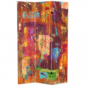 6 ft. Tall India Double Sided Canvas Room Divider