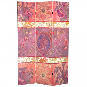 6 ft. Tall Double Sided Vintage Emblem Canvas Room Divider