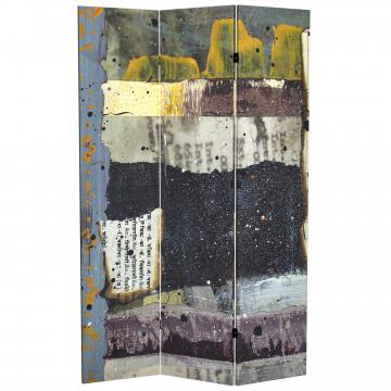 6 ft. Tall Double Sided News Report Canvas Room Divider
