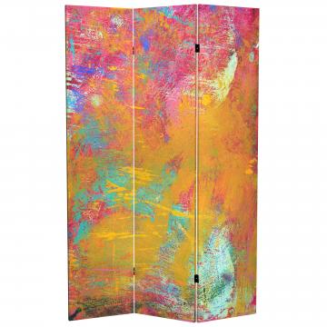 6 ft. Tall Double Sided Color Wheel Canvas Room Divider