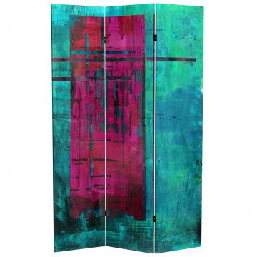 6 ft. Tall Double Sided Magenta Canvas Room Divider