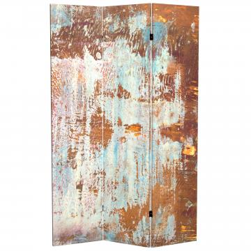 6 ft. Tall Double Sided Rust Canvas Room Divider