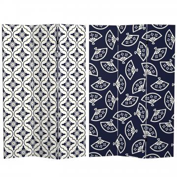 6 ft. Tall Double Sided Osaka Japanese Patterns Canvas Room Divider