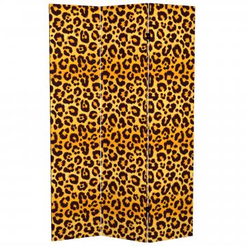 6 ft. Tall Double Sided Leopard Print Canvas Room Divider