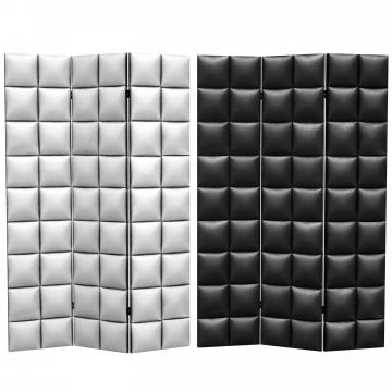 6 ft. Tall Double Sided Glam Leather Print Canvas Room Divider