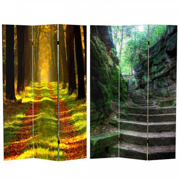 6 ft. Tall Double Sided Trail of Joy Canvas Room Divider